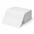 Blank 4 x 6 fanfold direct thermal shipping labels in a white stack